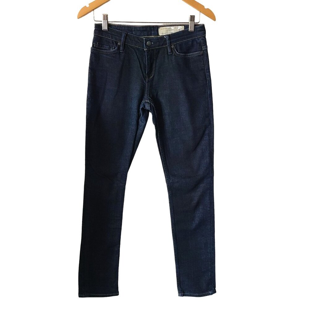 All Saints Spitalfields US Women's Size 28 Dark Wash Skinny Jeans Mid Rise